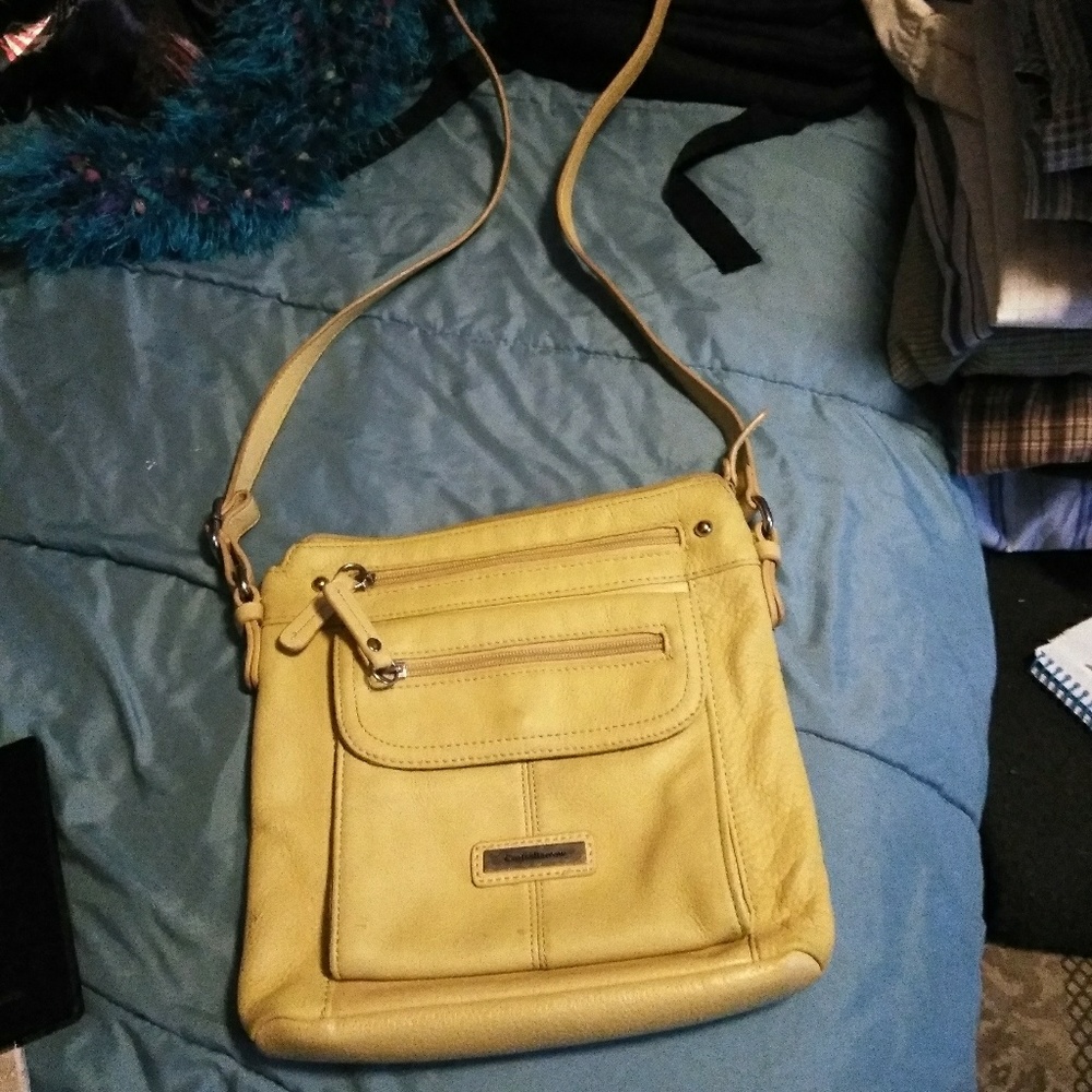 Yellow Croft & Barrow crossbody purse